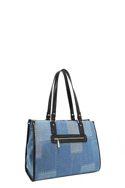 Nicole Lee USA Bosque de Amor Denim Tote Bag - BOSQUE DE AMOR / OS - Denim Tote Bag