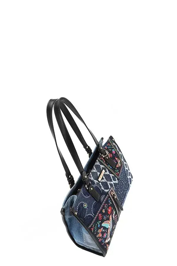 Nicole Lee USA Bosque de Amor Denim Tote Bag - BOSQUE DE AMOR / OS - Denim Tote Bag
