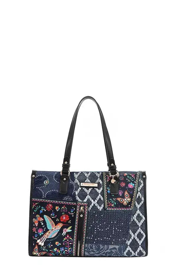 Nicole Lee USA Bosque de Amor Denim Tote Bag - BOSQUE DE AMOR / OS - Denim Tote Bag