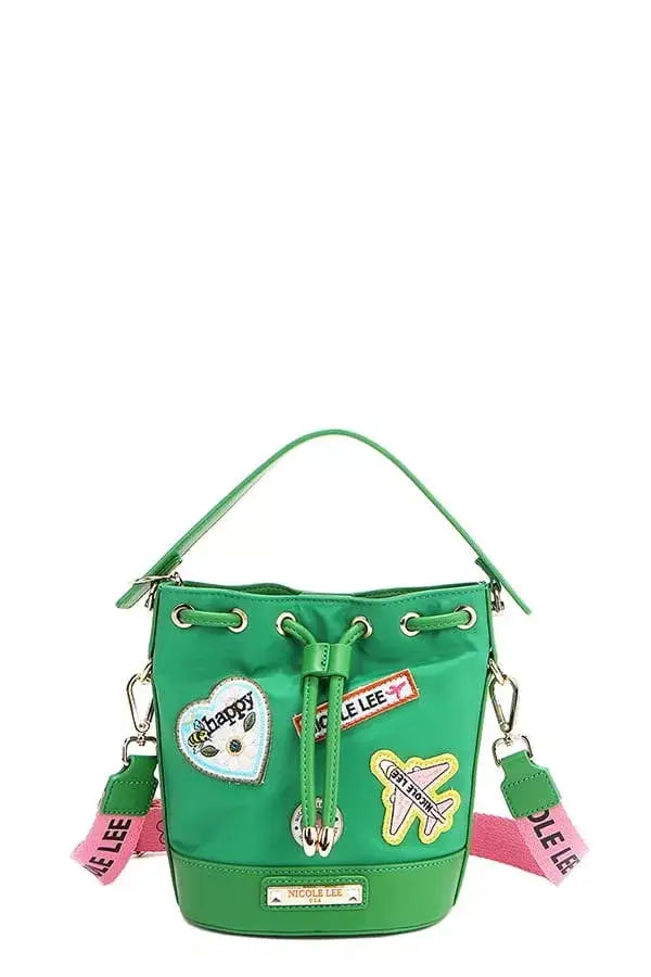 Nicole Lee USA Color Patch Bucket Bag - GREEN / One Size
