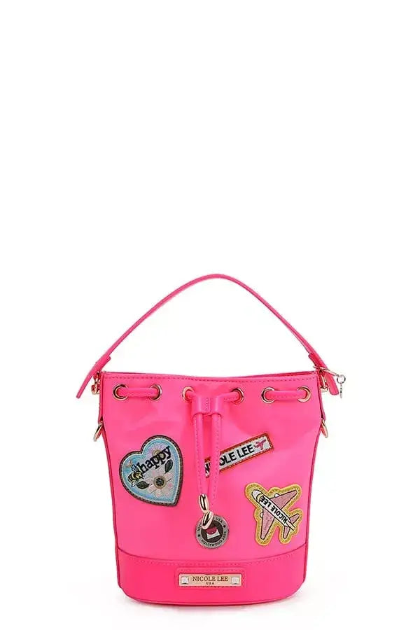 Nicole Lee USA Color Patch Bucket Bag - PINK / One Size