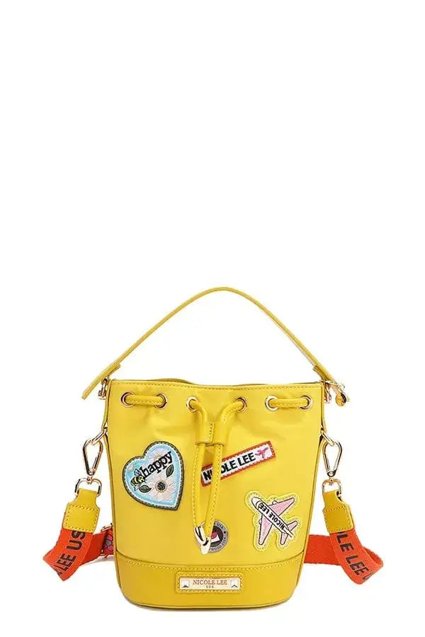Nicole Lee USA Color Patch Bucket Bag - YELLOW / One Size