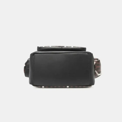 Nicole Lee vegan leather crossbody bag with silver hardware and zip compartments