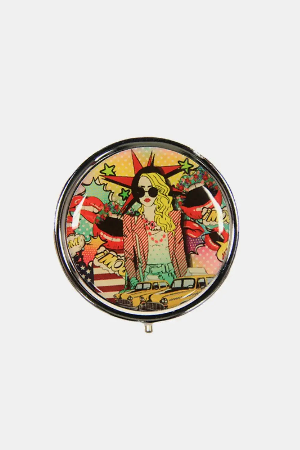Nicole Lee USA Print Metallic Circular Small Pill Case - Pop Girl / One Size
