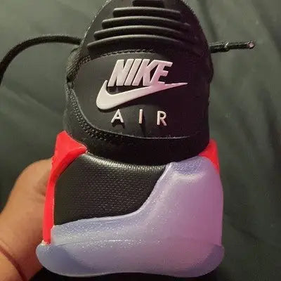 Nike Air Max Black Low Top Sneakers with red accents and translucent sole