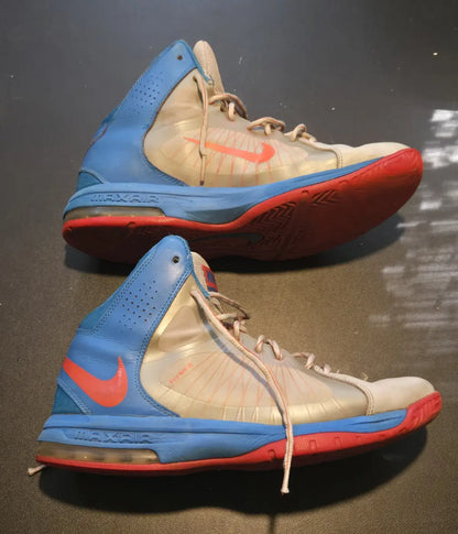 Nike Air Max Hyperdunk 2011 Low 524041-009 Blue Red Basketball Shoes Size 10.5