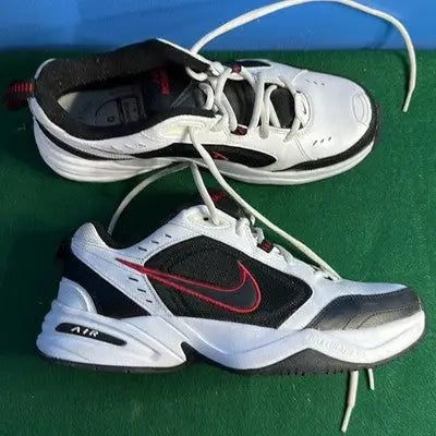 Nike Air Max Sneakers Size 10 in white, black, and red for running and casual wear
