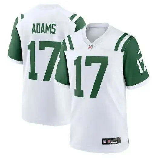 Nike Davante Adams Jets White Classic jersey with green accents and number 17