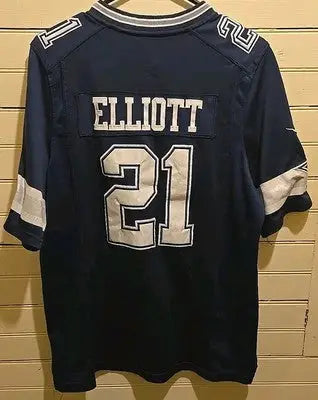 Nike Ezekiel Elliott Cowboys Jersey #21 Blue Size Small featuring white lettering
