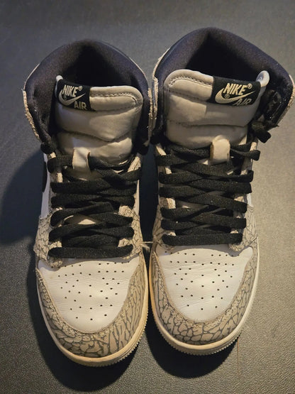 Nike Jordan Air leather high-top sneakers with elephant print overlays and black laces