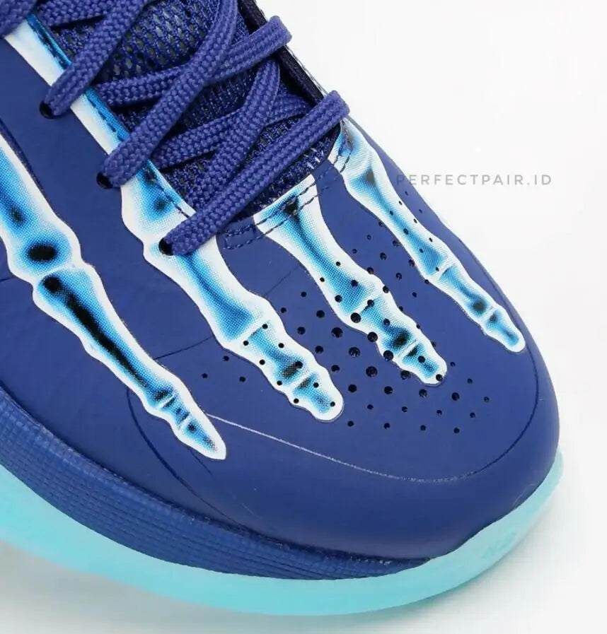 Nike Kobe 5 Protro X-ray blue athletic shoe with skeletal foot design and fast shipping