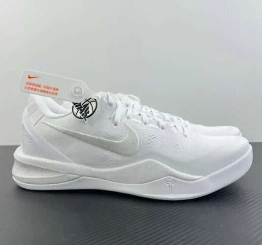 White Nike Kobe basketball shoes with hang tag for Nike Kobe 8 Protro Halo Fj9364-100, fast shipping