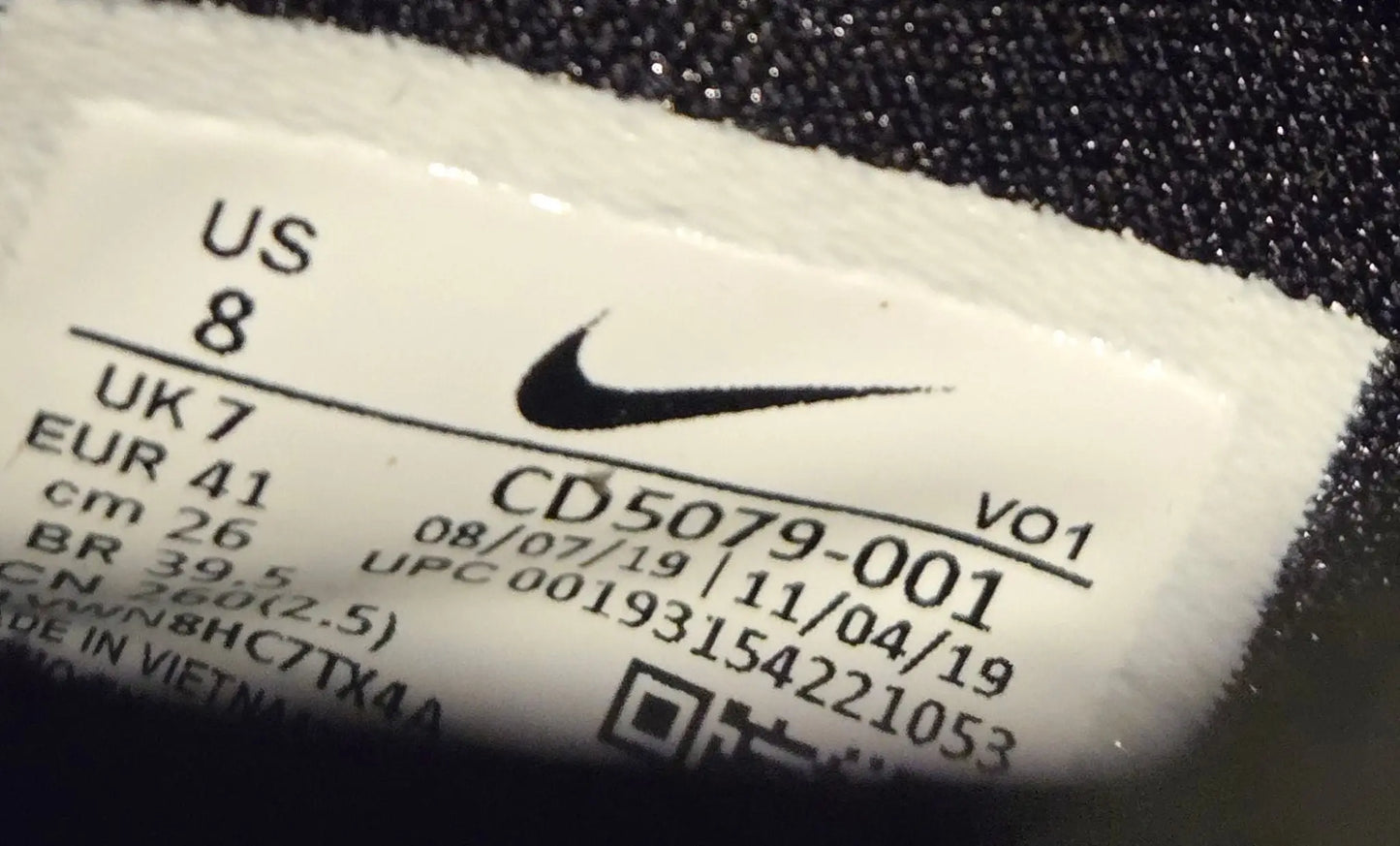 Nike Running Shoes Mens 8 Black White Mesh Slip On Zipper Sneakers CD5079-001 - Running Shoes