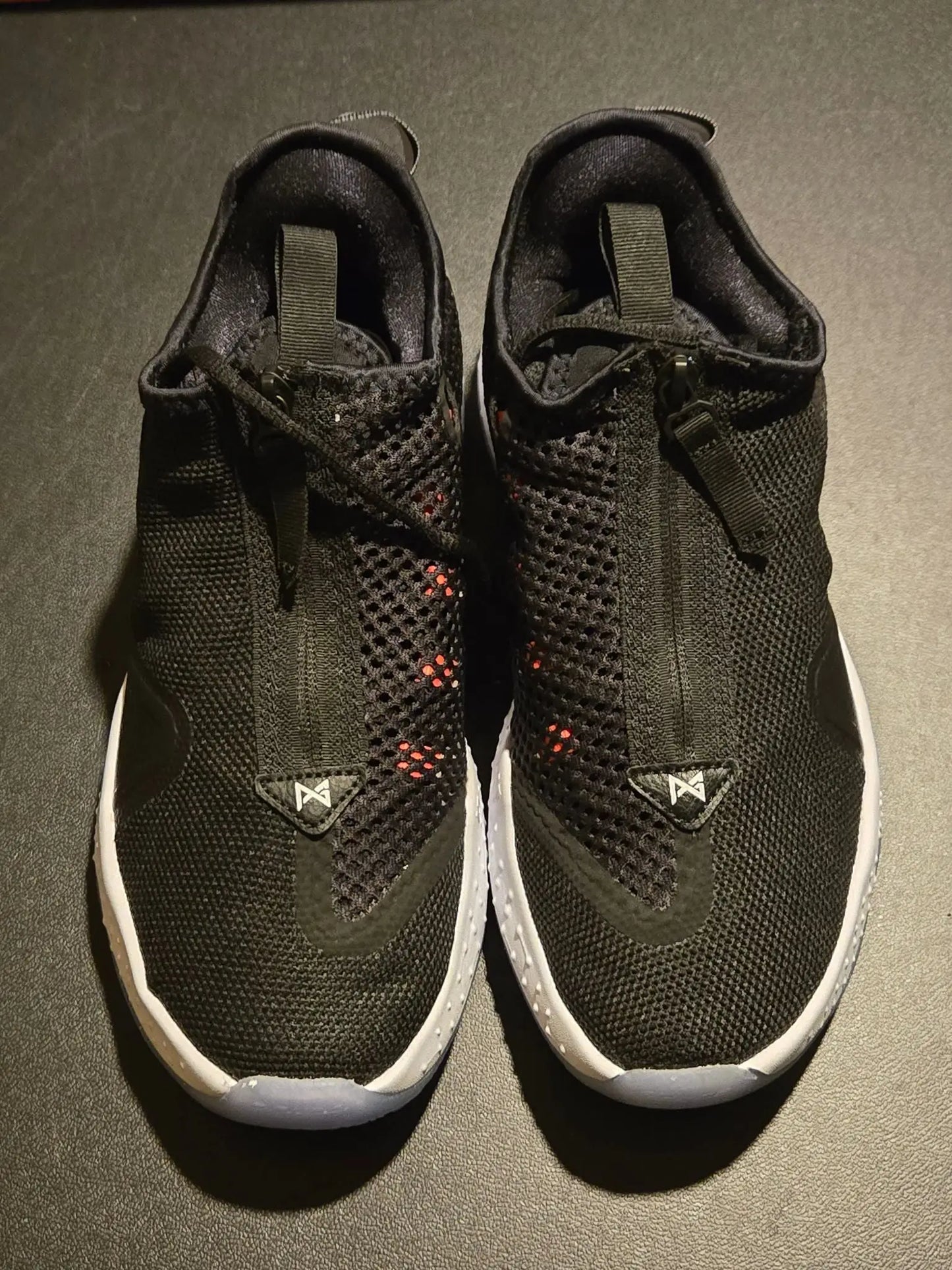 Nike Running Shoes Mens 8 Black White Mesh Slip On Zipper Sneakers CD5079-001 - Running Shoes