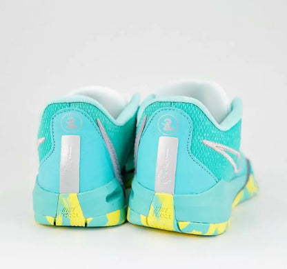 Nike Sabrina 1 Lonescu Ice Blue athletic shoes in turquoise and yellow, fast shipping available