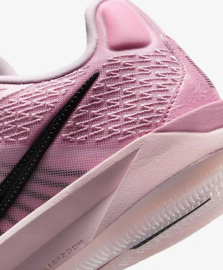 Pink Nike Sabrina 2 Bubble athletic shoe with black swoosh, textured upper, fast shipping