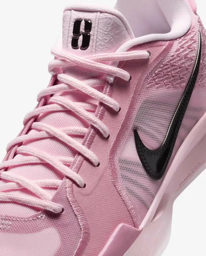 Pink Nike Sabrina 2 Bubble Elemental Pink basketball shoe with black Nike Swoosh for fast shipping