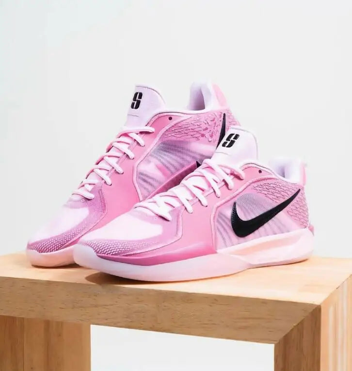 Nike Sabrina 2 Bubble Elemental Pink athletic shoes with black swooshes, fast shipping