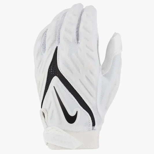 White Nike Superbad football gloves for enhanced grip and performance on the field