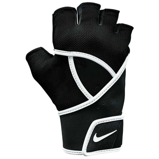 Black and white fingerless weightlifting glove for Nike Womens Gym Premium Fitness Gear