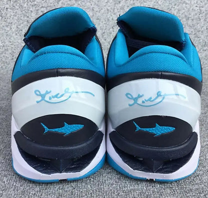 Nike Zoom Kobe 7 Shark athletic shoes with shark logo, fast shipping available