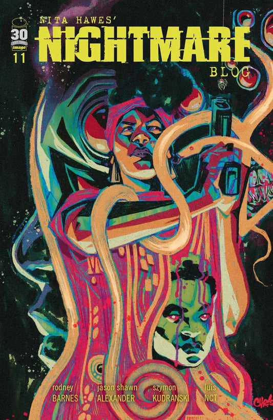 Nita Hawes Nightmare Blog #11 Cover B features psychedelic neon art and vibrant imagery