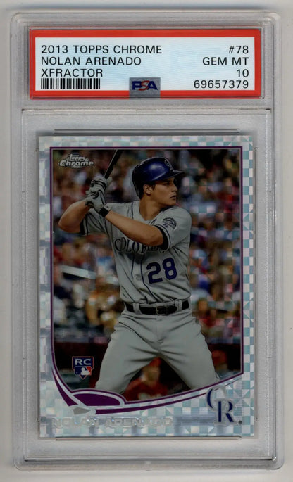 Nolan Arenado 2013 Topps Chrome X-Fractors baseball card PSA 10 Gem Mint