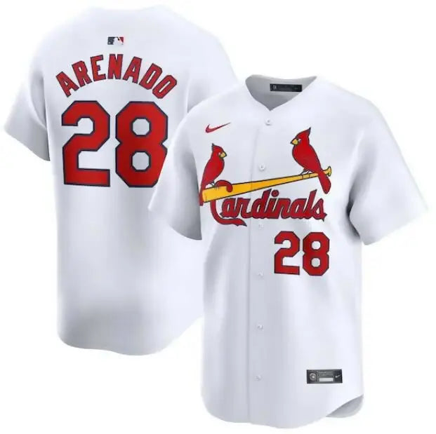 White St. Louis Cardinals baseball jersey featuring Nolan Arenado Nike Home Limited design