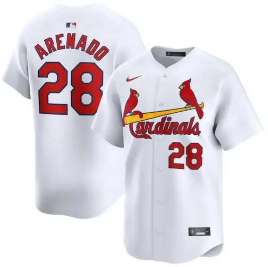 White St. Louis Cardinals baseball jersey featuring Nolan Arenado Nike Home Limited design