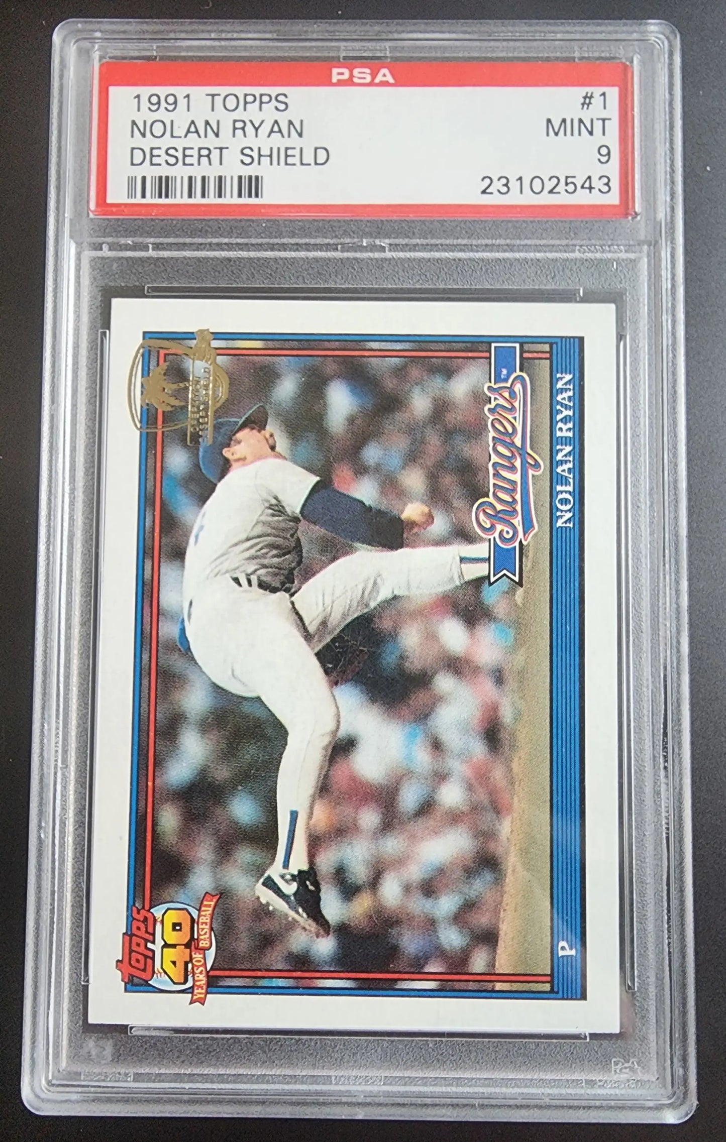 Nolan Ryan 1991 Topps Desert Shield #1 PSA 9 Mint - Singles