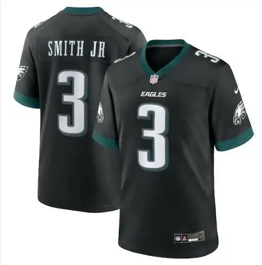 Black Philadelphia Eagles Nike Alternate Game Jersey with SMITH JR and number 3 on back