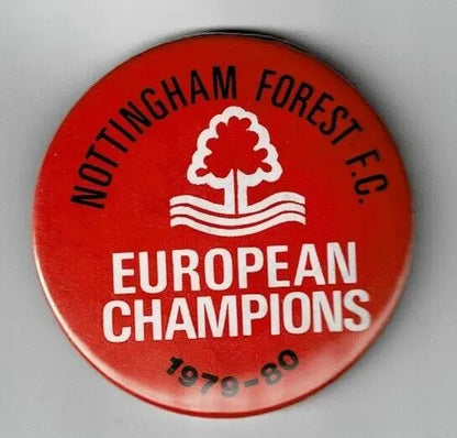 Red Nottingham Forest European Champions badge on Nottingham Forest FC soccer pin