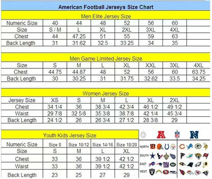 American football jersey size chart for Number 1 Dad Atlanta Falcons Black jersey