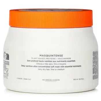 White jar of Nutritive Masquintense Hair Mask with orange lid, 500ml/16.9oz