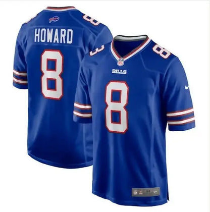 Blue O.J. Howard Buffalo Bills Nike Game Jersey with number 8 and HOWARD on back