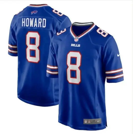 Blue O.J. Howard Buffalo Bills Nike Game Jersey with number 8 and HOWARD on back