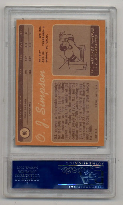 O.J. Simpson 1970 Topps #90 PSA 7 Near Mint 0945 - Singles