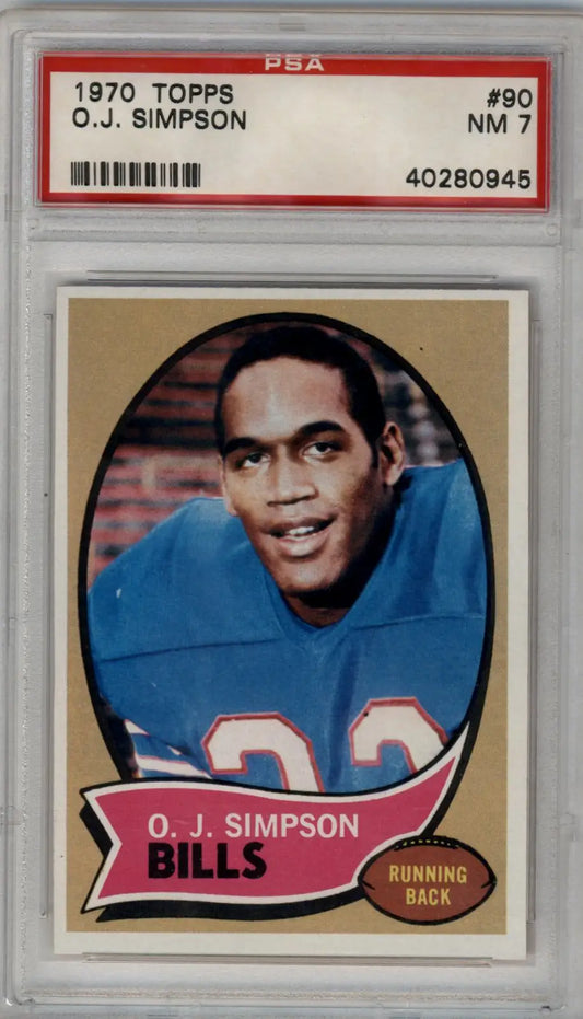 O.J. Simpson 1970 Topps #90 PSA 7 Near Mint 0945 - Singles