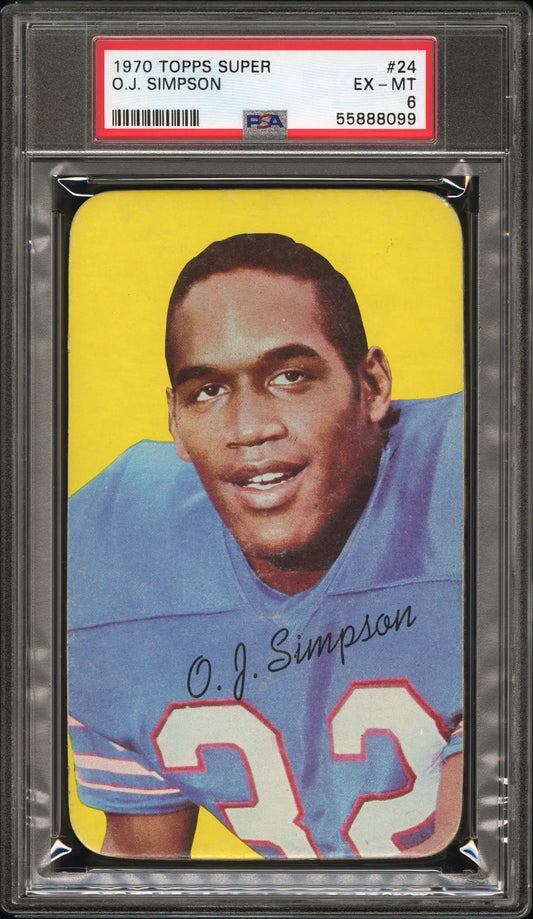 Graded O J Simpson Football Card from Topps Super RC Rookie Columbia Hobby PSA 6
