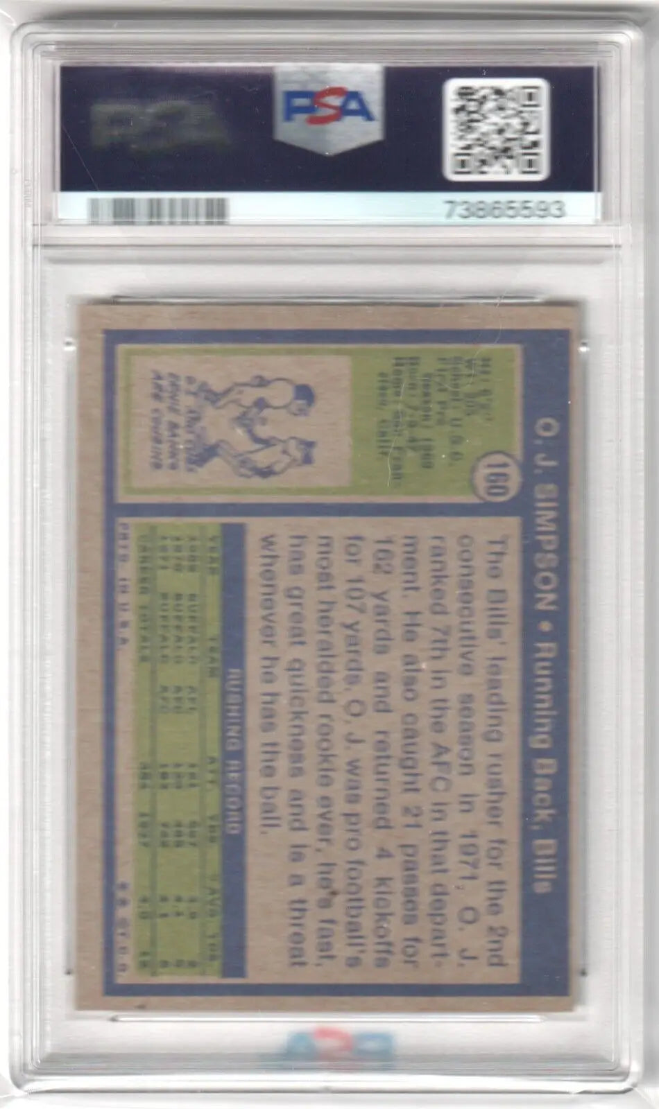 Graded O. J. Simpson football card.