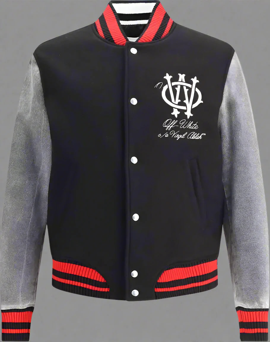 Off-White Men's Gothic OW Wool Varsity Jacket