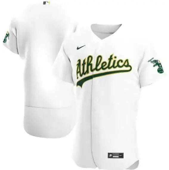 White Oakland Athletics Nike Home Authentic Team Jersey displayed for sale