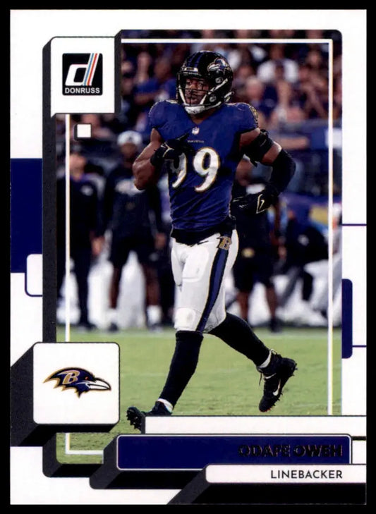 Football trading card of Odafe Oweh 2022 Donruss Baltimore Ravens collectible