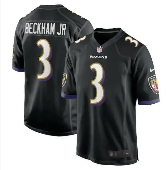Black Baltimore Ravens Odell Beckham Jr. Nike Alternate Game Jersey with BECKHAM JR 3