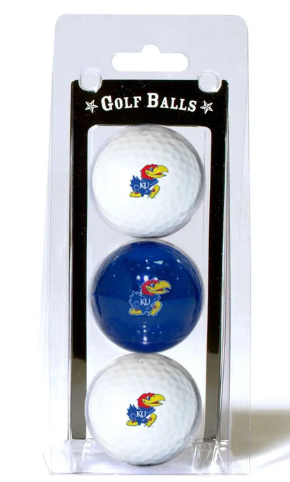 Officially licensed NCAA golf balls featuring University of Kansas Jayhawks logo