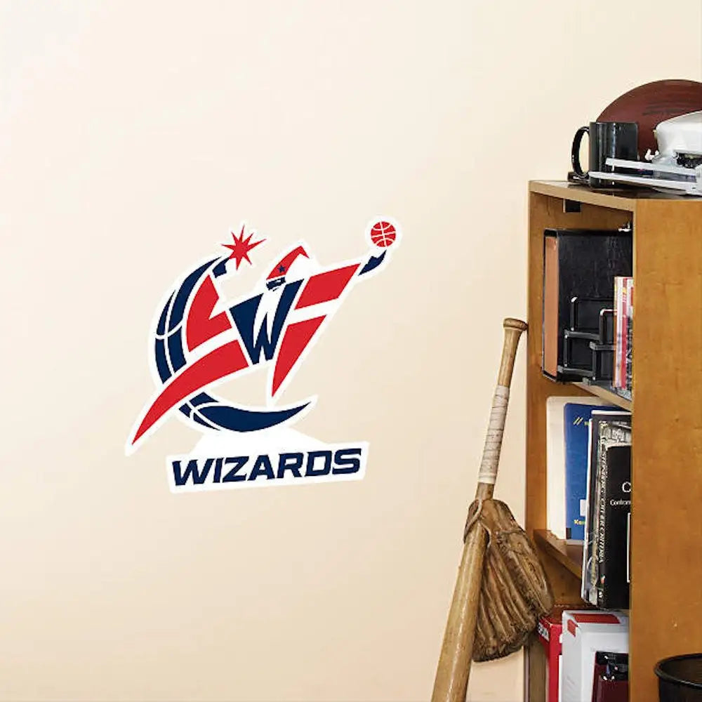 Washington Wizards logo sticker for dry wall, perfect for NBA fatheads and trading cards