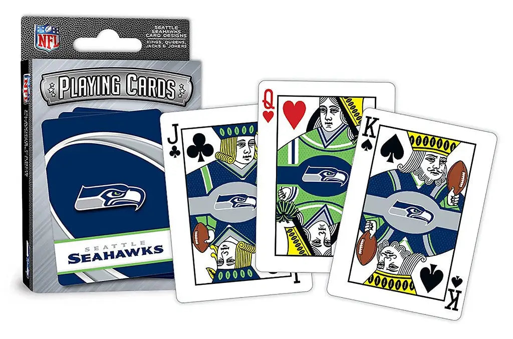 Seattle Seahawks themed NFL playing cards in official NFL branding deck