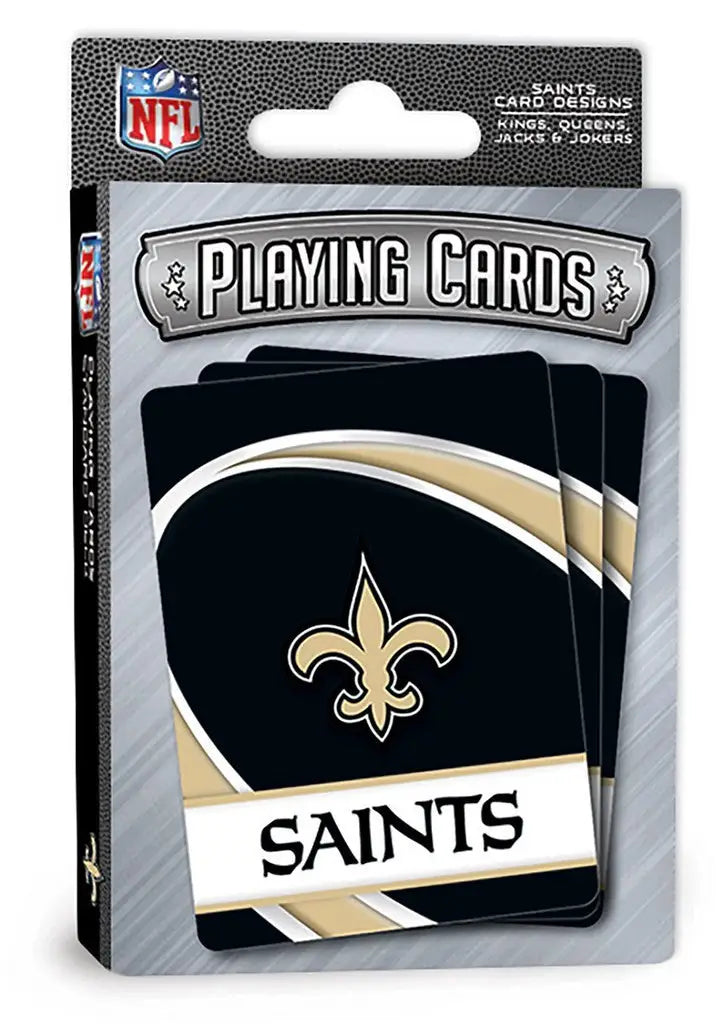NFL licensed New Orleans Saints playing cards in packaging for NFL playing cards