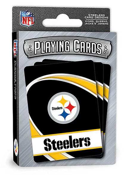 NFL Pittsburgh Steelers branded playing cards in packaging from NFL Playing Cards collection