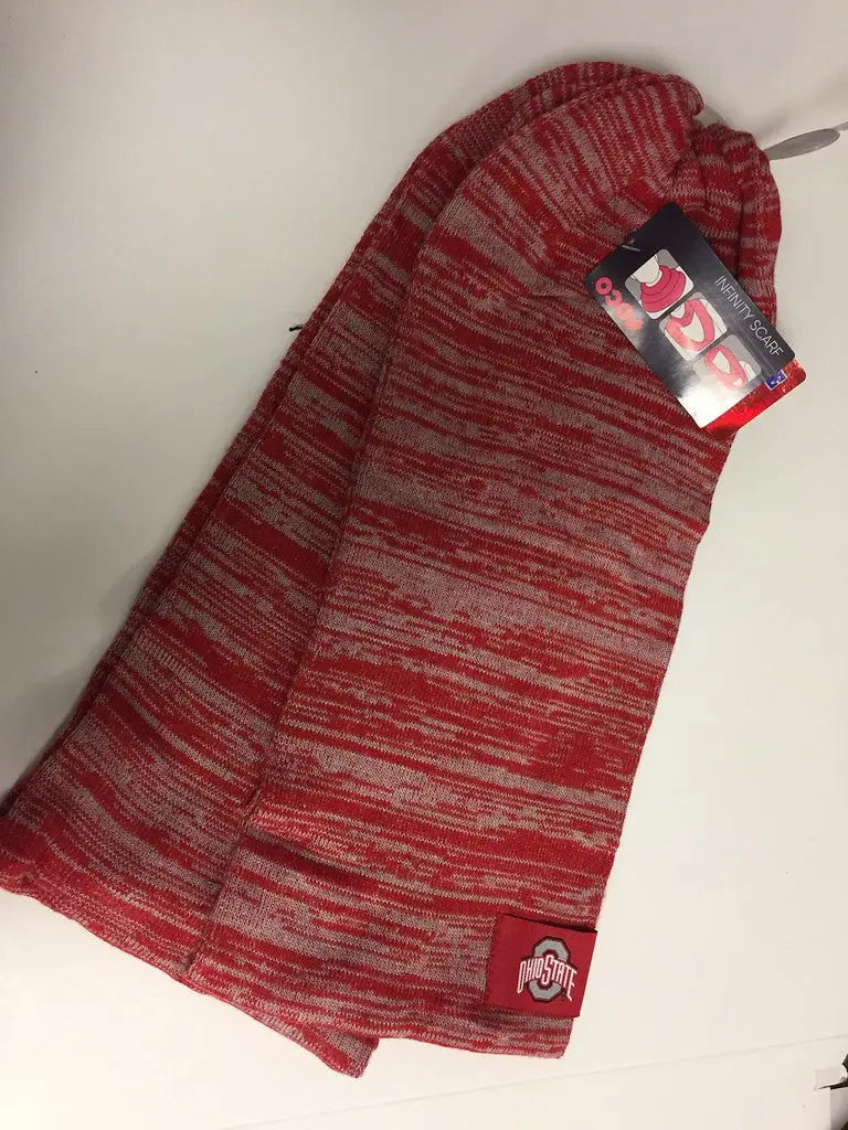 Red and gray marled Colorblend Infinity Scarf with Ohio State Buckeyes logo patch